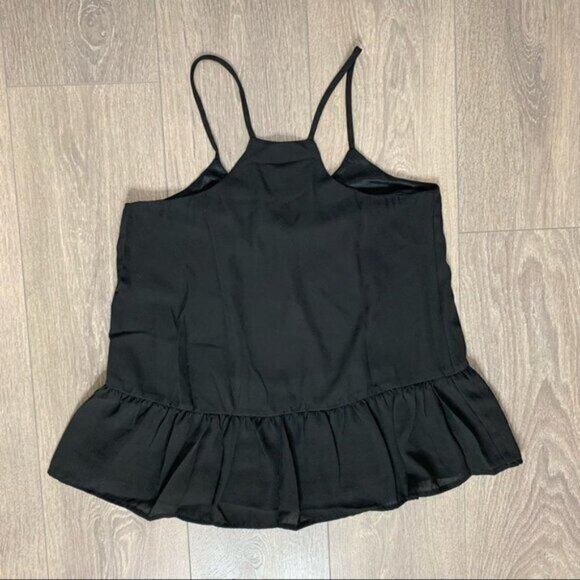 dRA Women's Tank Top Camisole Blouse Flowy Ruffle Peplum Black Size Small - Picture 13 of 15